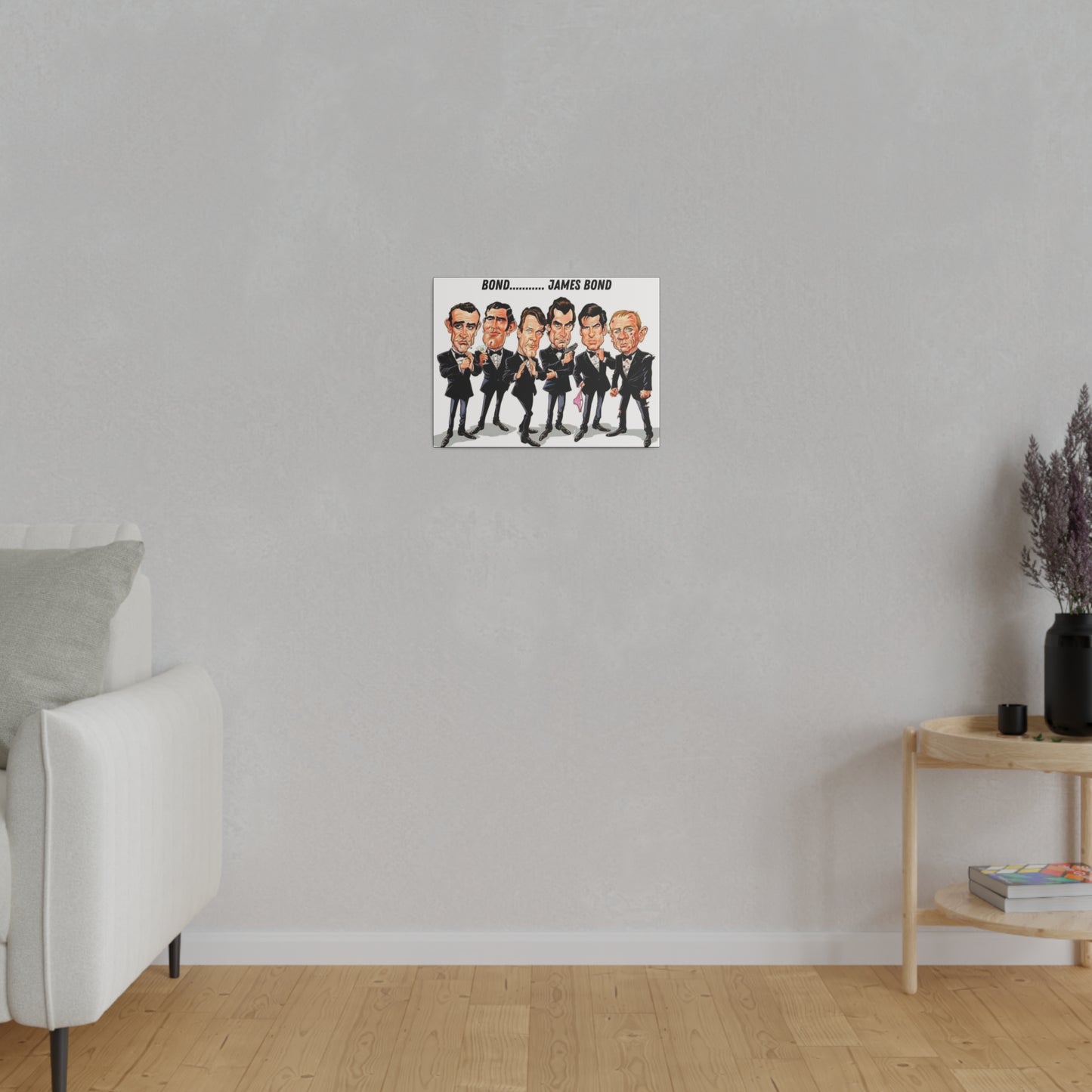 007 Caricature Collage: James Bond Canvas