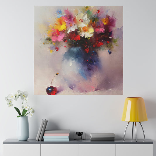 Blossoms of Joy: A Stairway to Cherish - Canvas