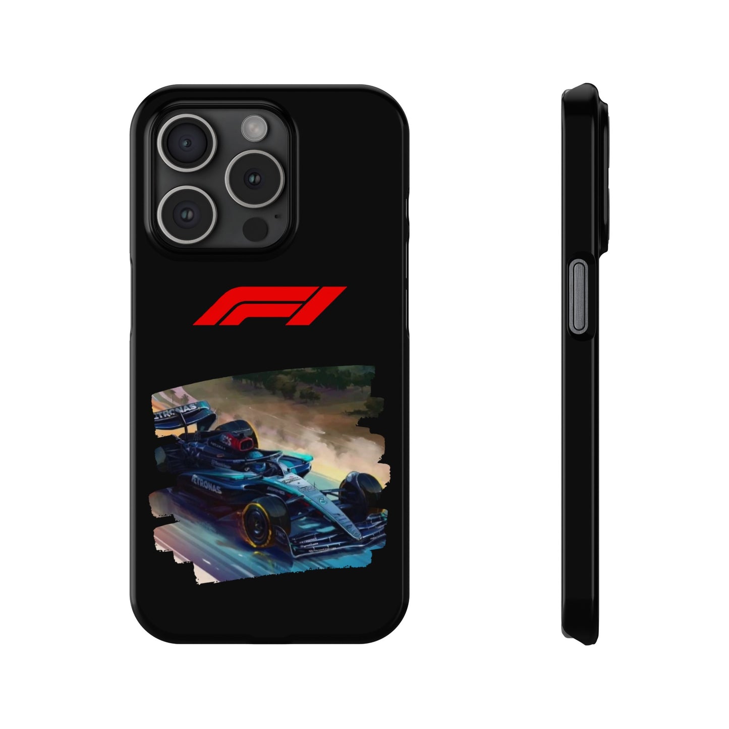 F1 Mercedes Racecar Iphone 15, 14, 13, 12, 11 Cases