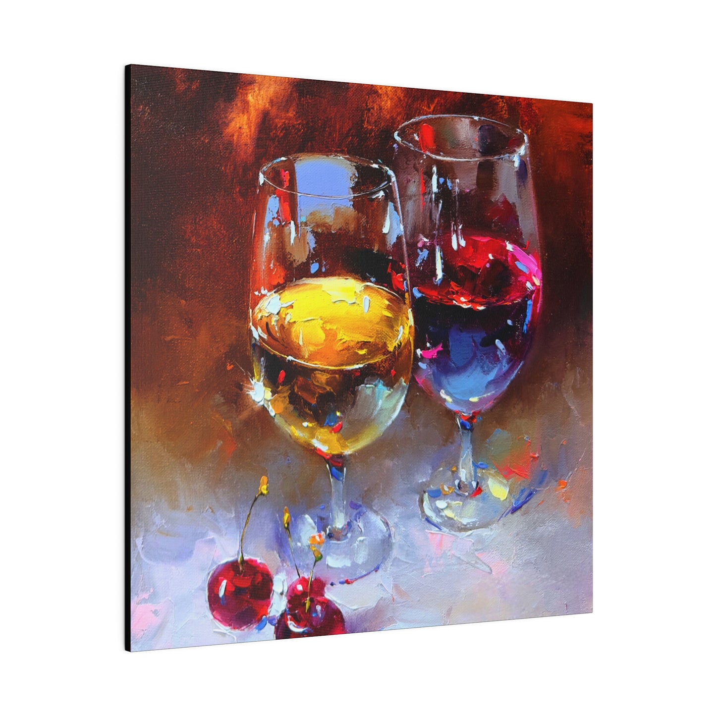 Cheers to Cherished Moments: White and Red Wine - Canvas