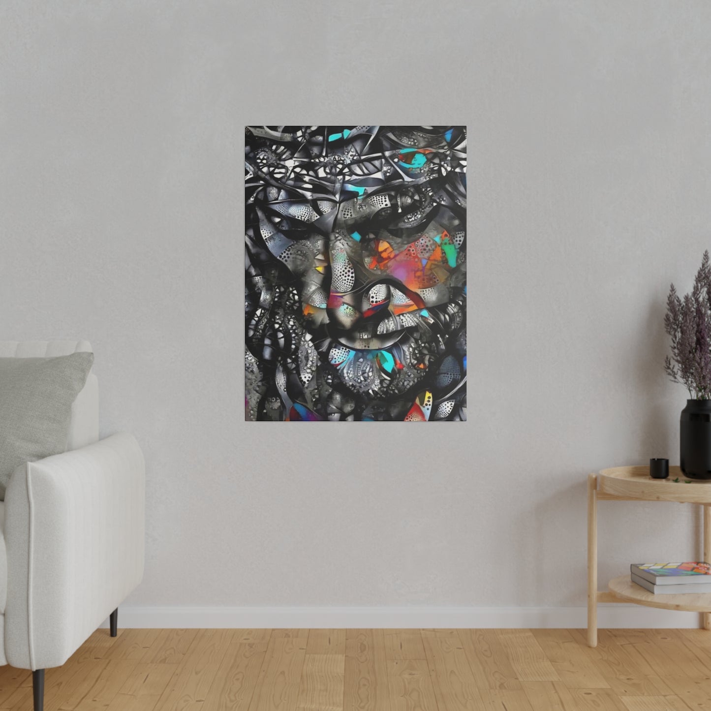 Jesus with Thorn Crown: Sacred Wall Art - Canvas