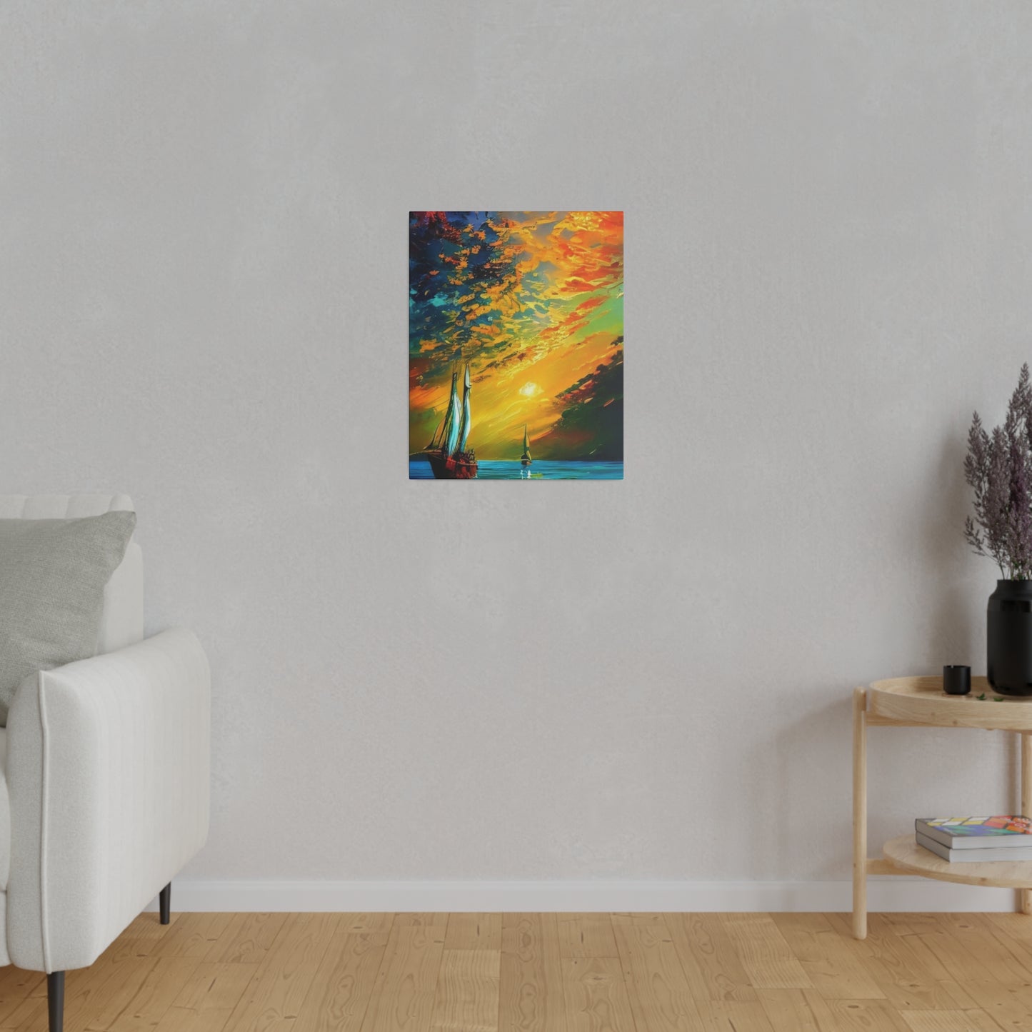 Sailing from the Sunset: Nautical Wall Art - Canvas