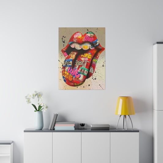 Rolling Stones Tongue Logo - Canvas