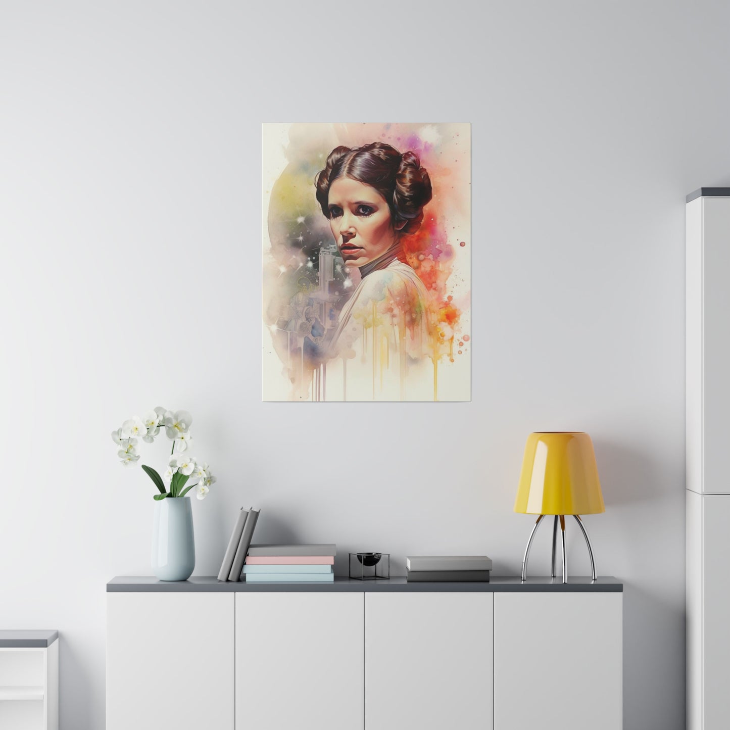 Star Wars Princess Leia Watercolor Canvas: Rebel Spirit
