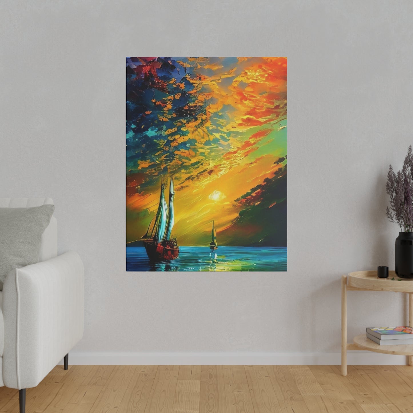 Sailing from the Sunset: Nautical Wall Art - Canvas
