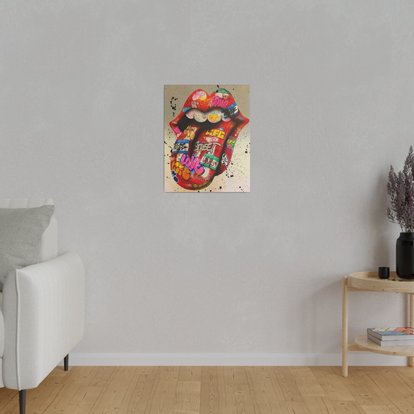 Rolling Stones Tongue Logo - Canvas