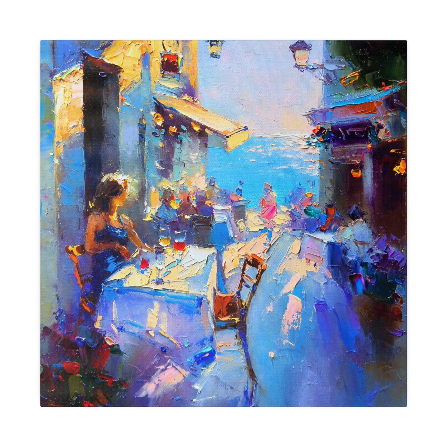 Coastal Conversations: Women at Lunch - Canvas