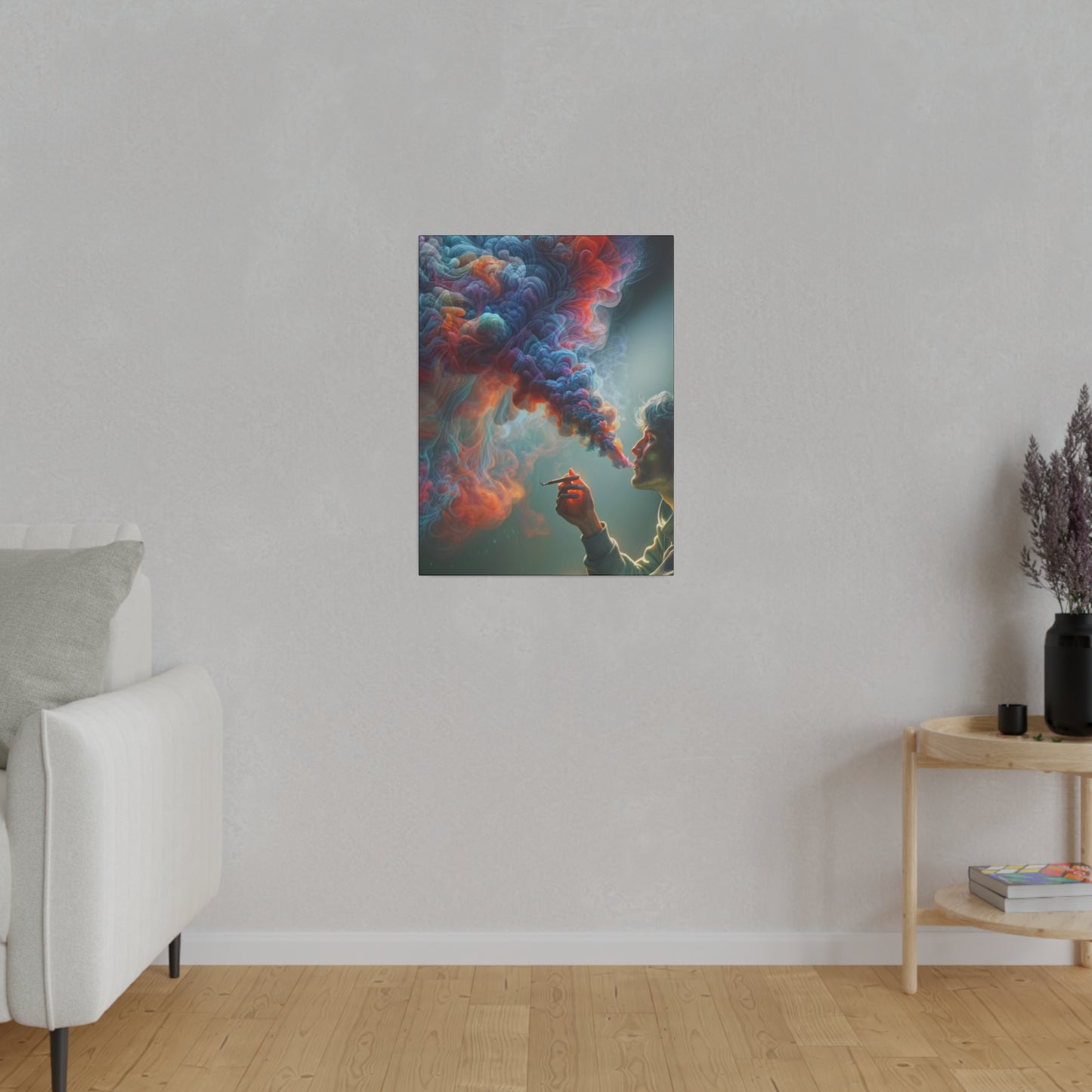 The Colorful World of Men and Smoke - Canvas