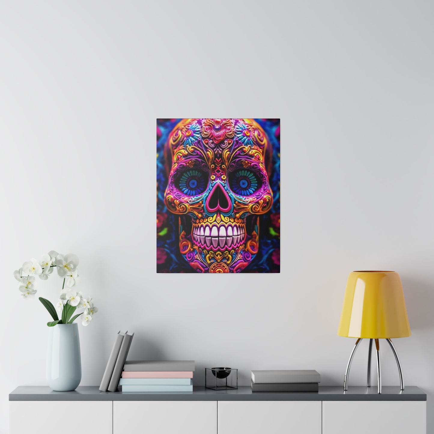 Colorful Skullhead: Mexican Style Canvas