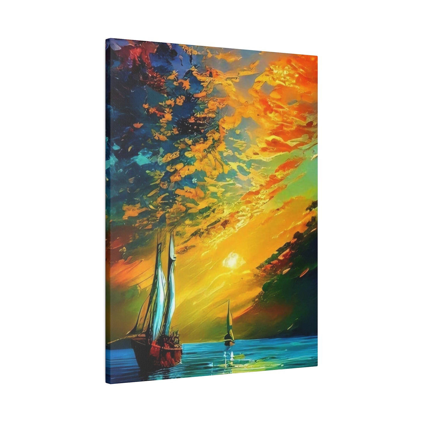 Sailing from the Sunset: Nautical Wall Art - Canvas