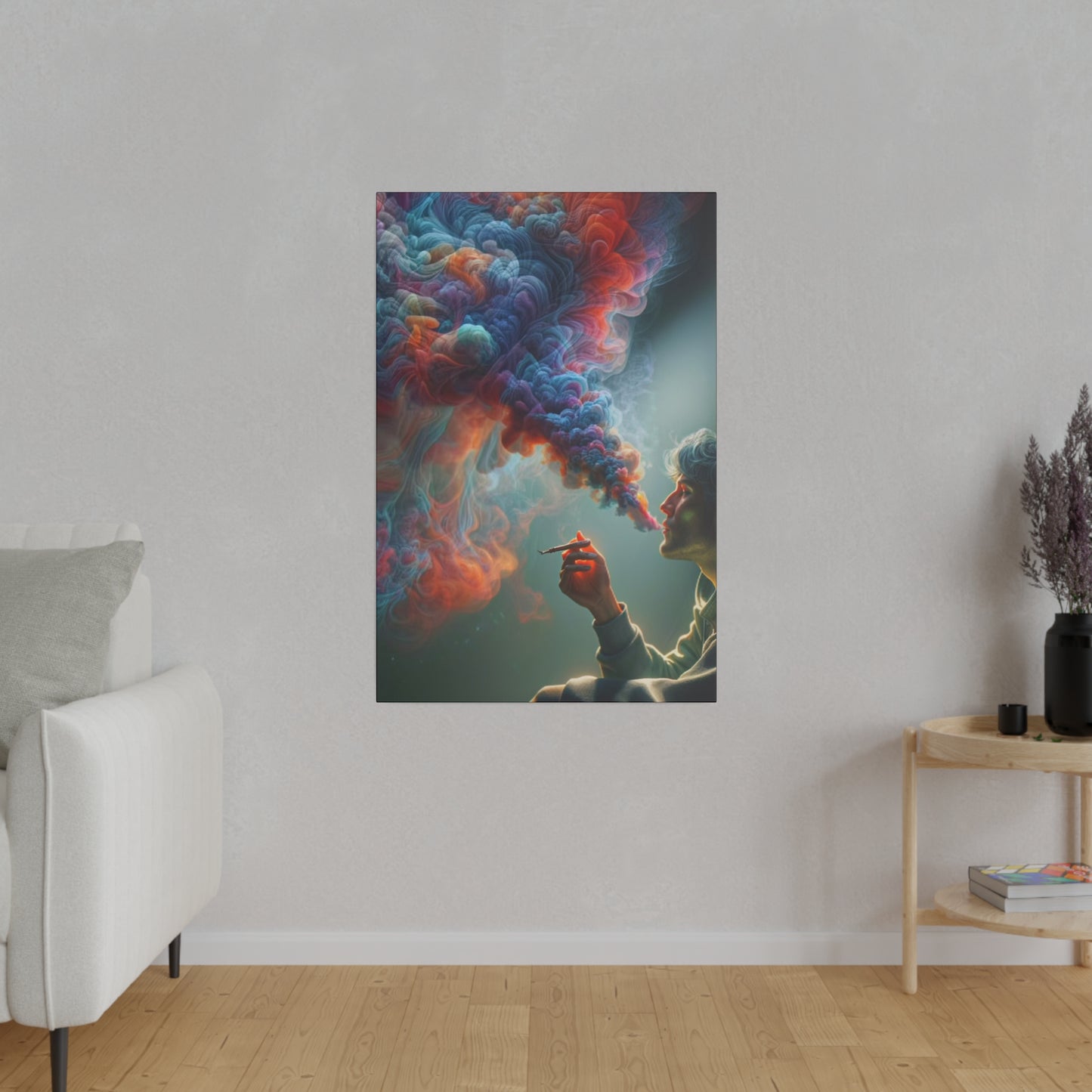 The Colorful World of Men and Smoke - Canvas