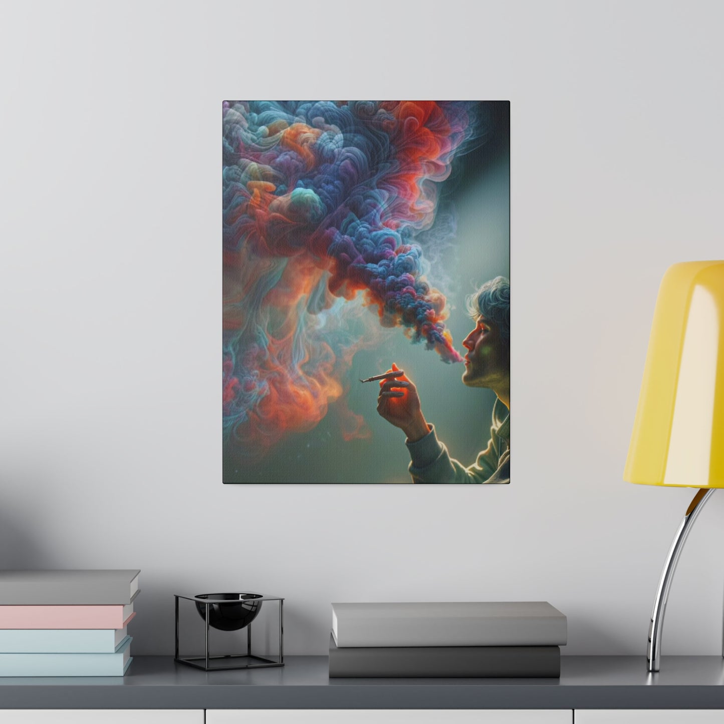 The Colorful World of Men and Smoke - Canvas