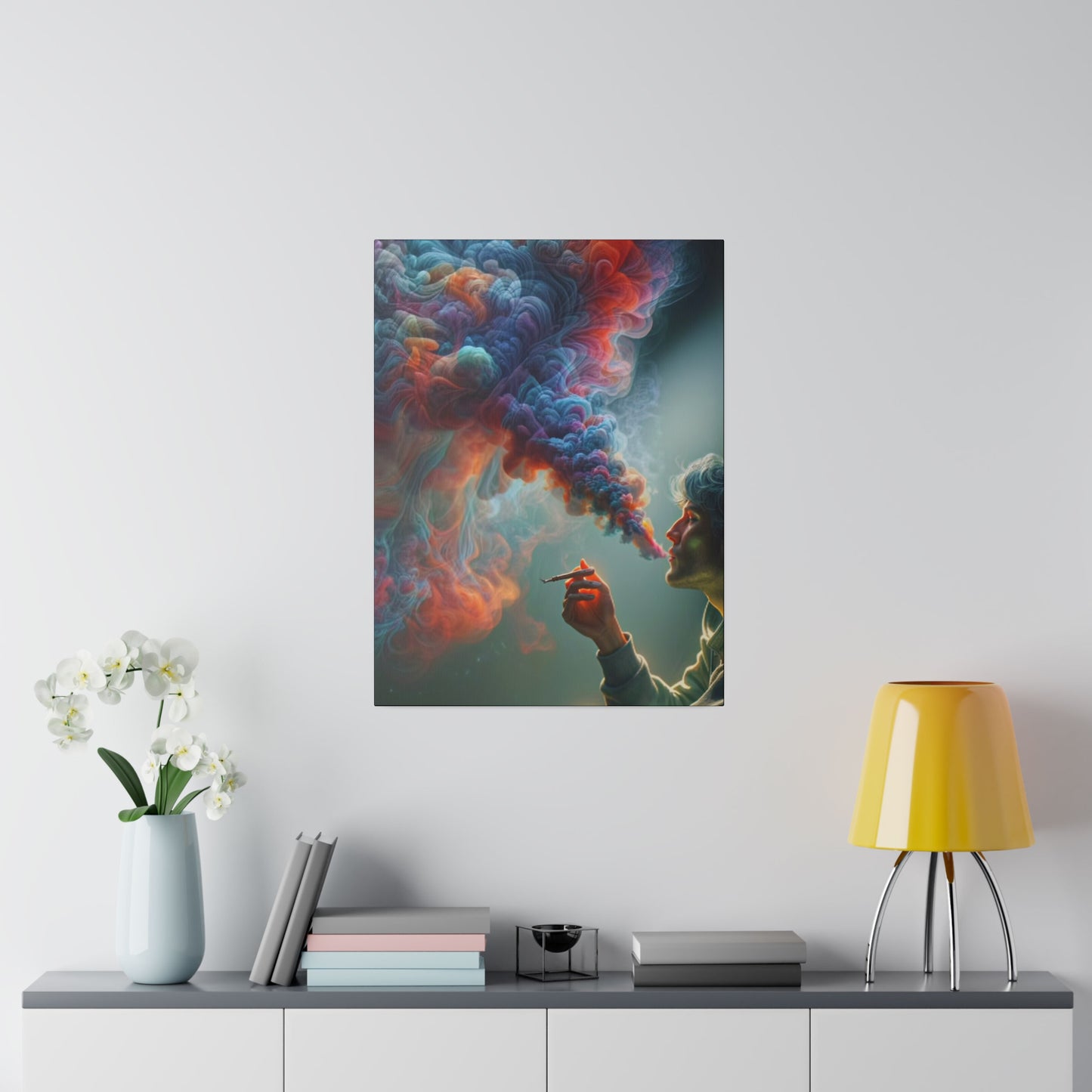 The Colorful World of Men and Smoke - Canvas