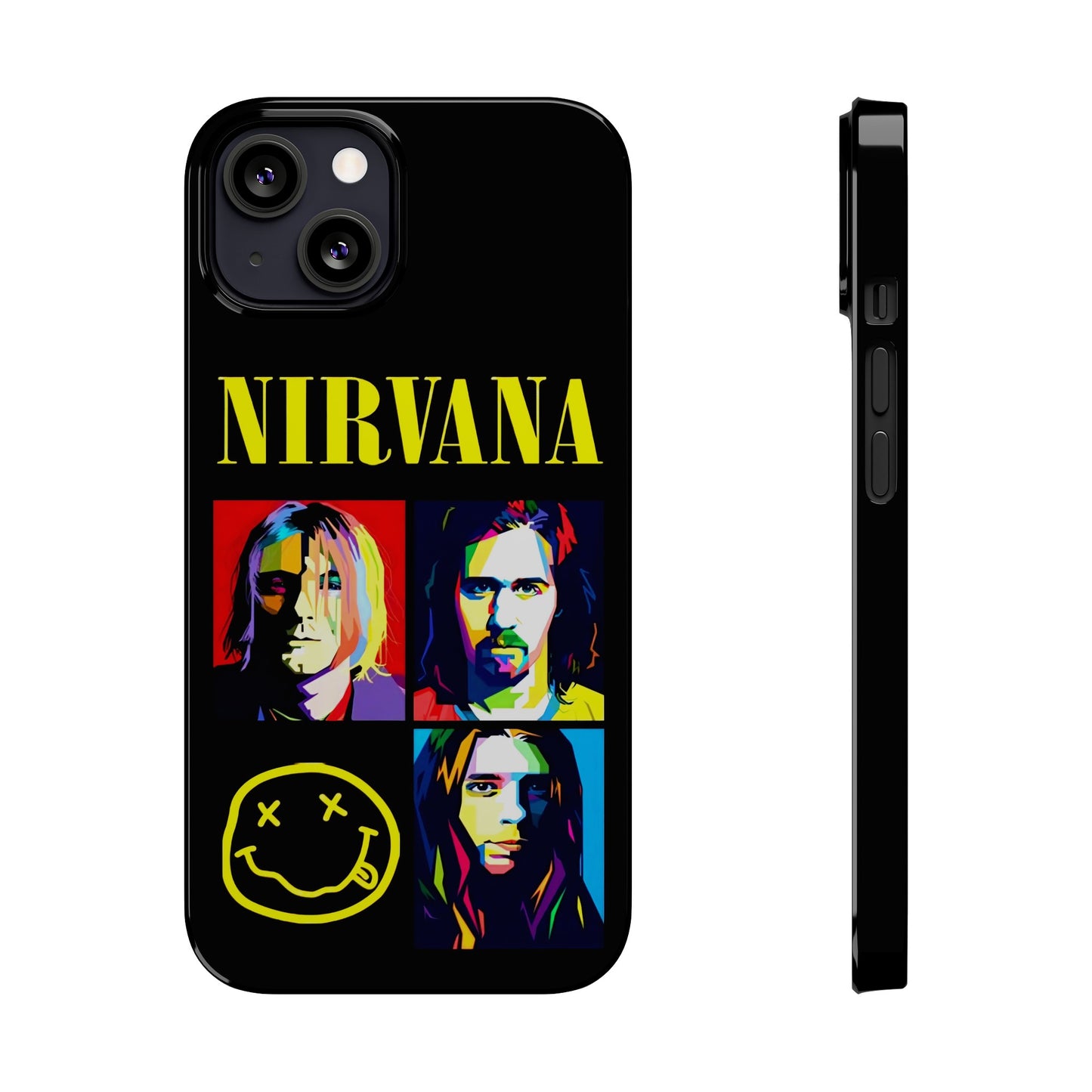 Nirvana Tribute: Kurt Cobain iPhone 15, 14, 13, 12, 11 Art in Black