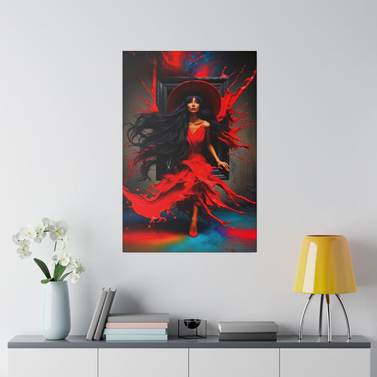 Emerging Elegance: The Woman in Red - Canvas
