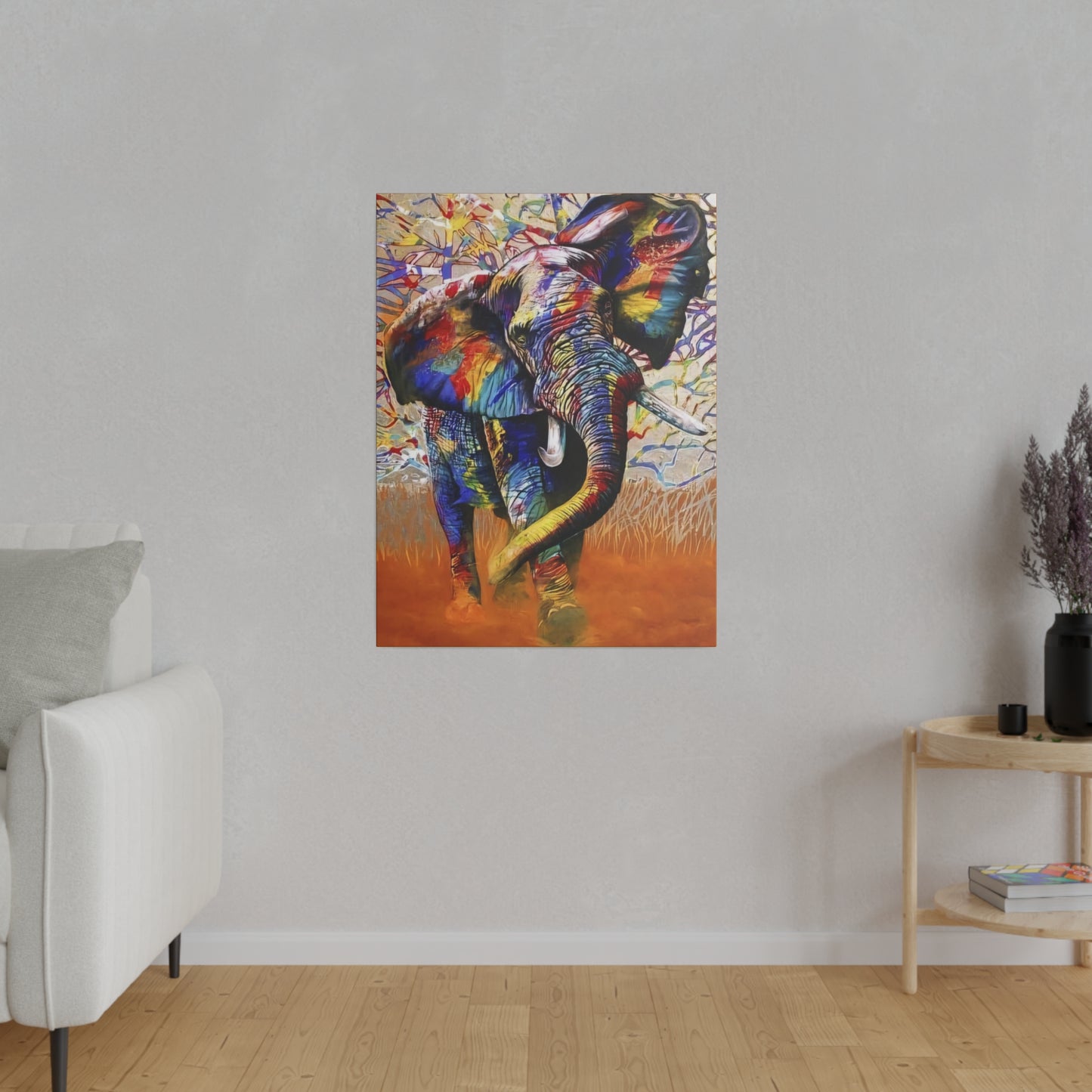 Colorful Elephant Majesty Art - Canvas