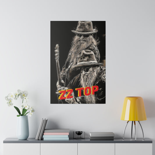 ZZ Top with Beard and Hat" Canvas