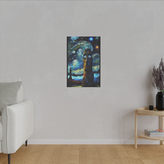 Canvas Easter Island meets Van Gogh Style