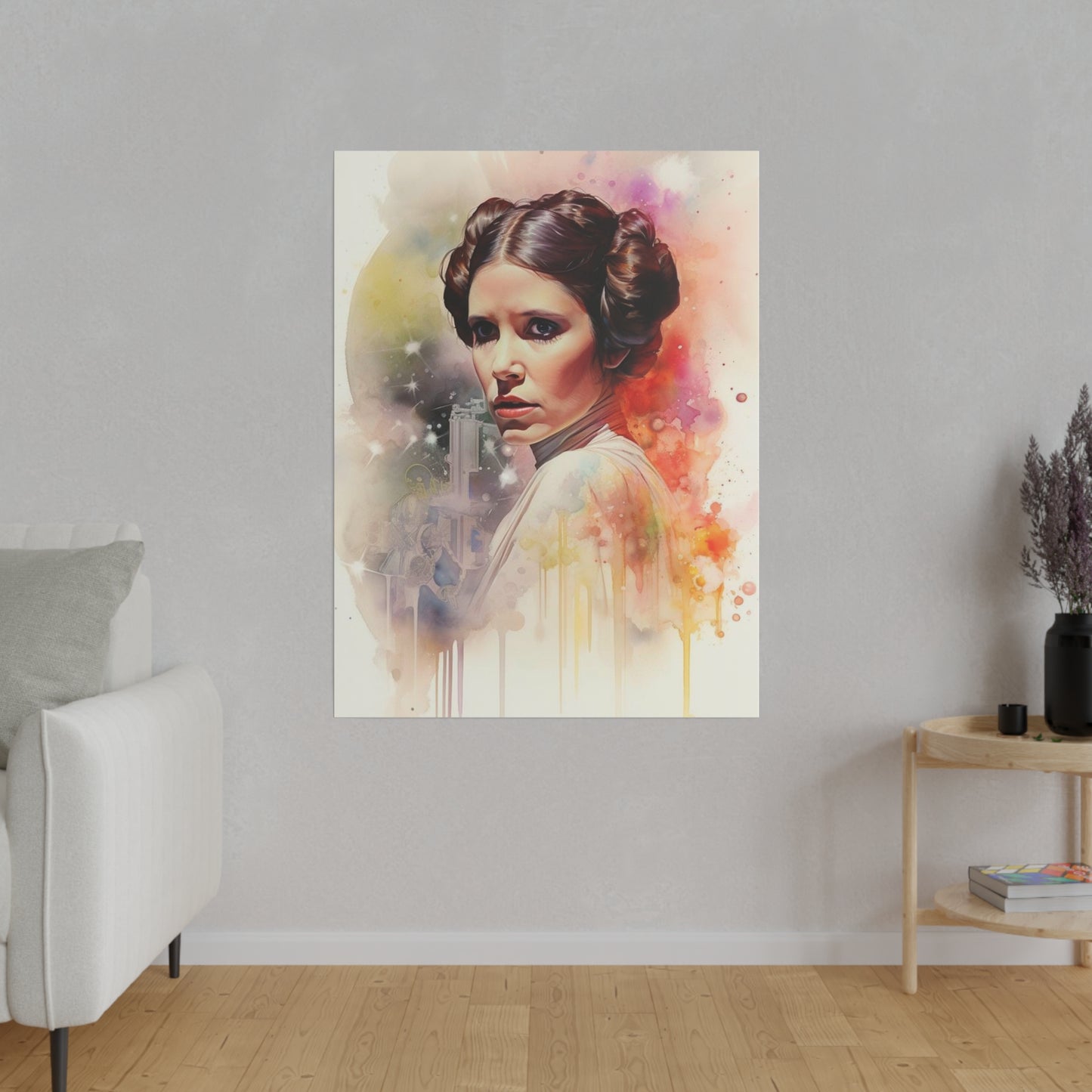 Star Wars Princess Leia Watercolor Canvas: Rebel Spirit
