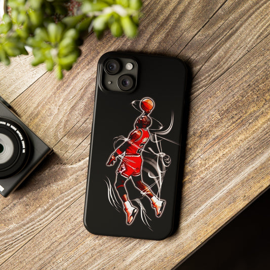Michael Jordan Dunks and Scores" iPhone 15, 14, 13, 12, 11 Cases