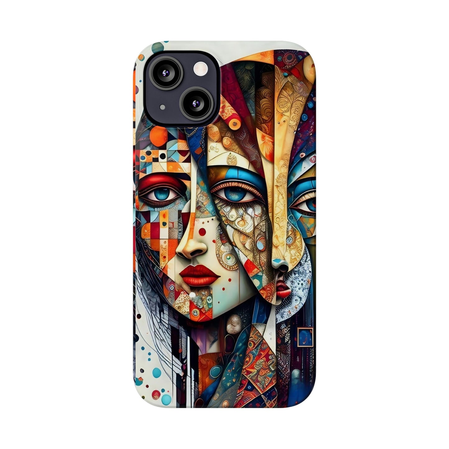 Two Faces Art Design Iphone 15, 14, 13, 12 cases