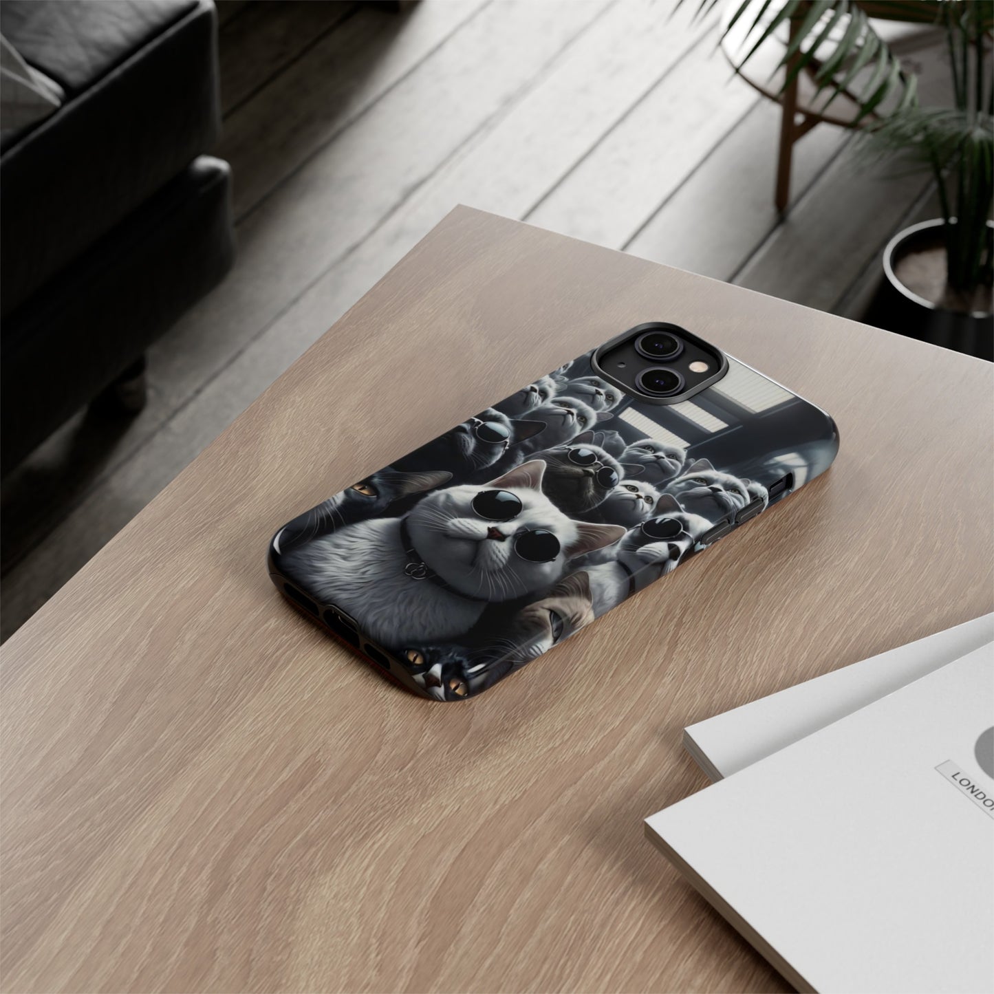 Cool Cats with Sunglasses" for iPhone 15, 14, 13, 12, 11 and Galaxy S23, S22 Cases