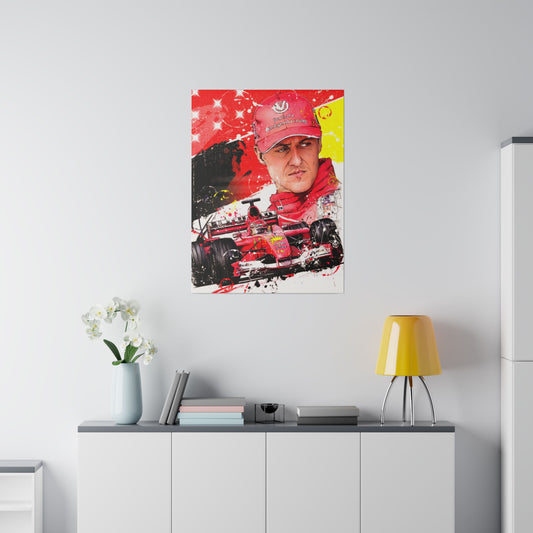 Michael Schumacher with F1 Car - Canvas