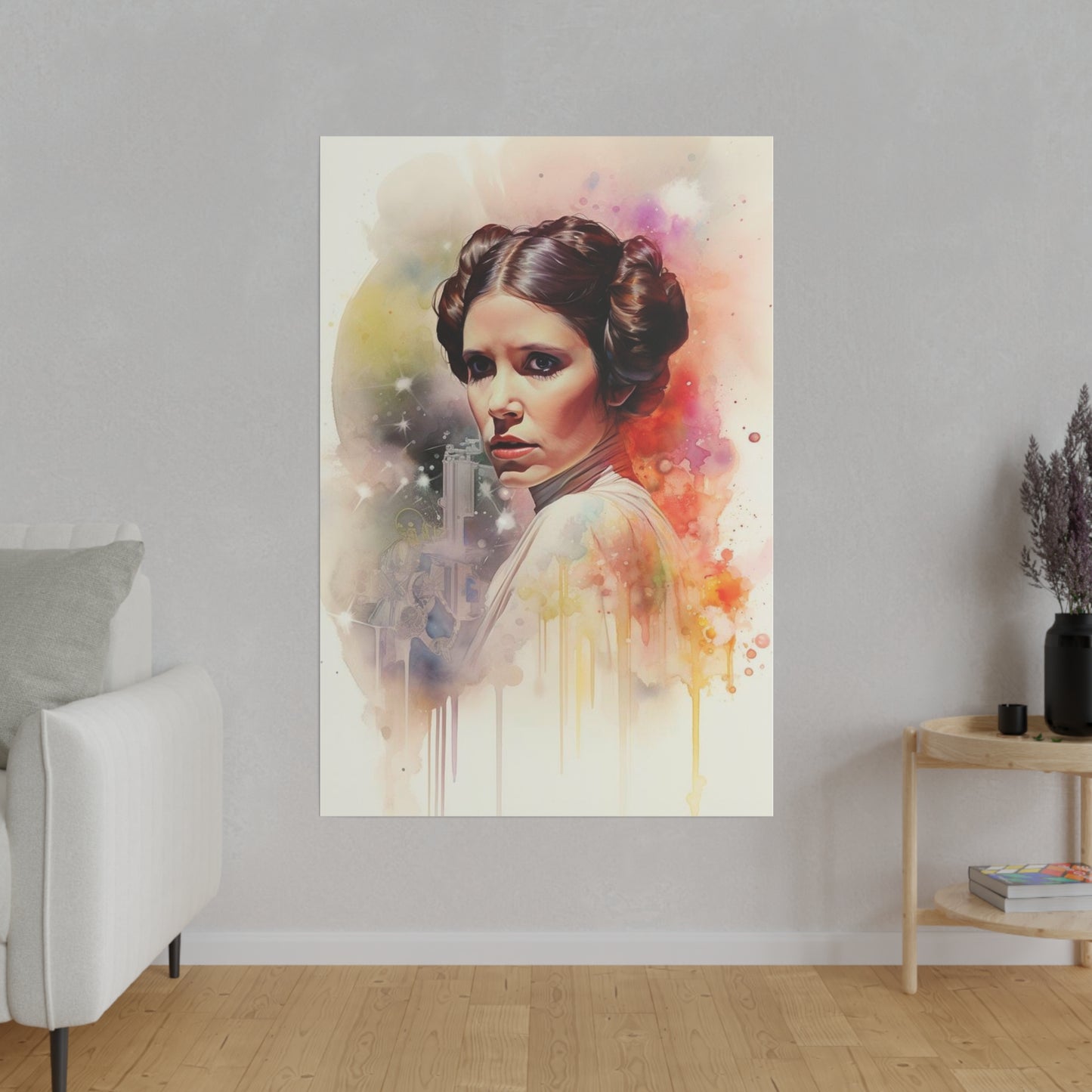 Star Wars Princess Leia Watercolor Canvas: Rebel Spirit