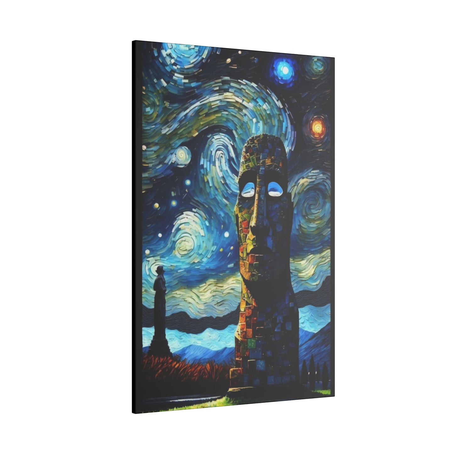 Canvas Easter Island meets Van Gogh Style