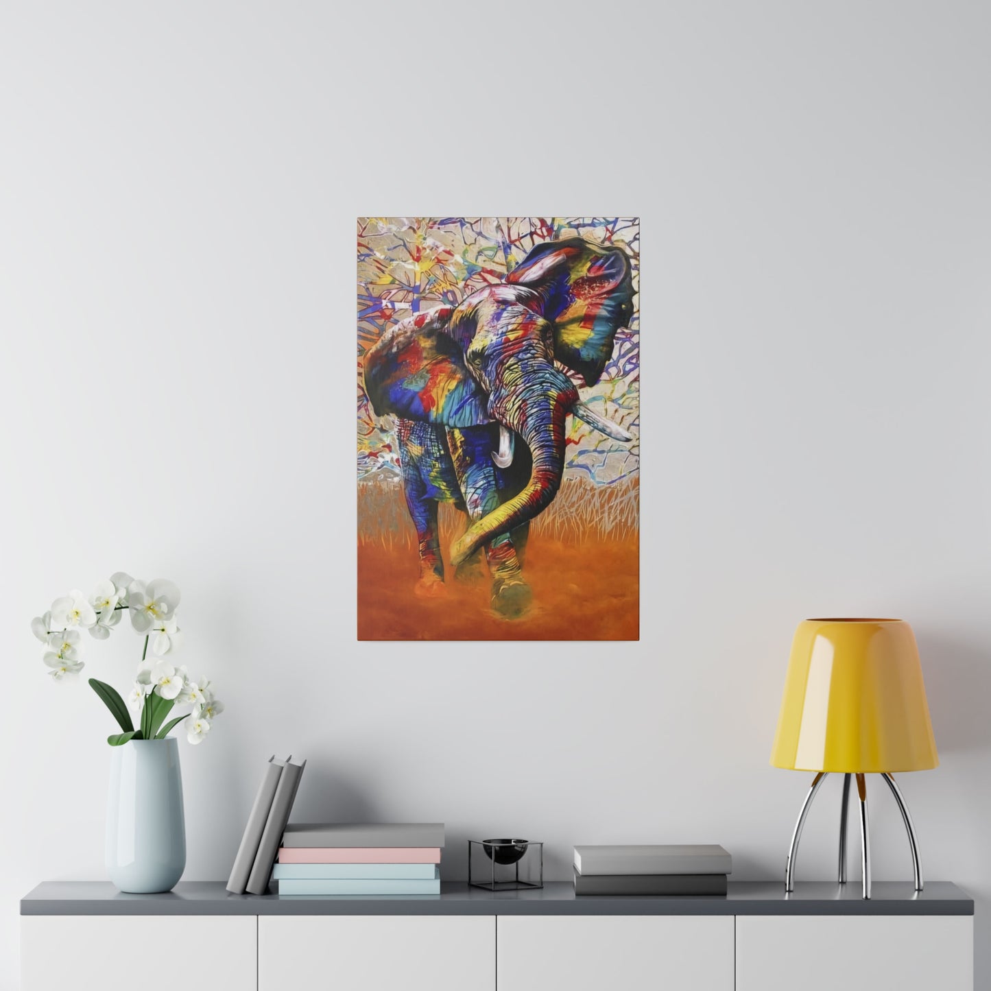 Colorful Elephant Majesty Art - Canvas