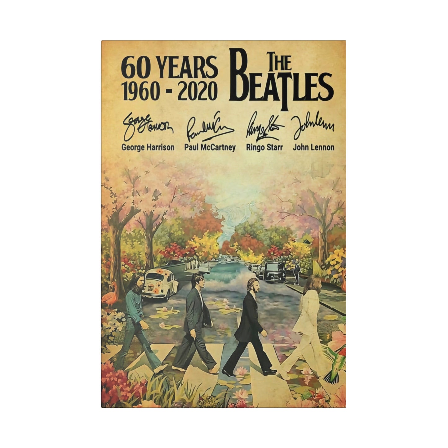 60 Years: The Beatles Walking on Abbey Road" Canvas