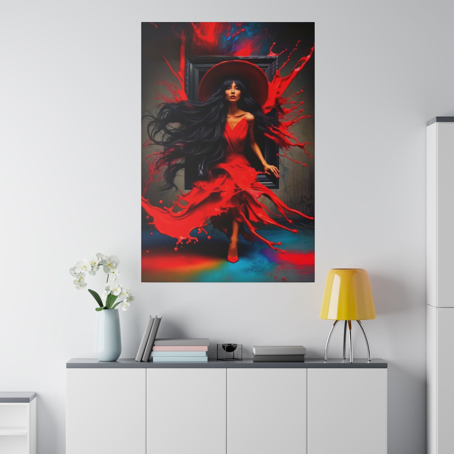 Emerging Elegance: The Woman in Red - Canvas