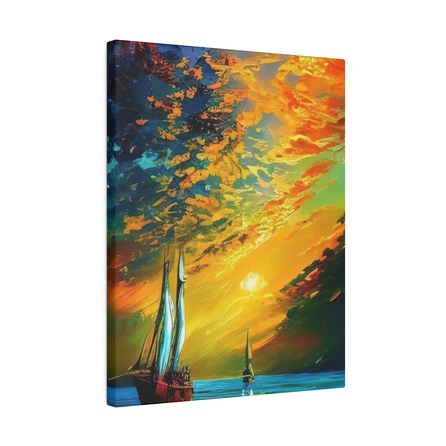 Sailing from the Sunset: Nautical Wall Art - Canvas
