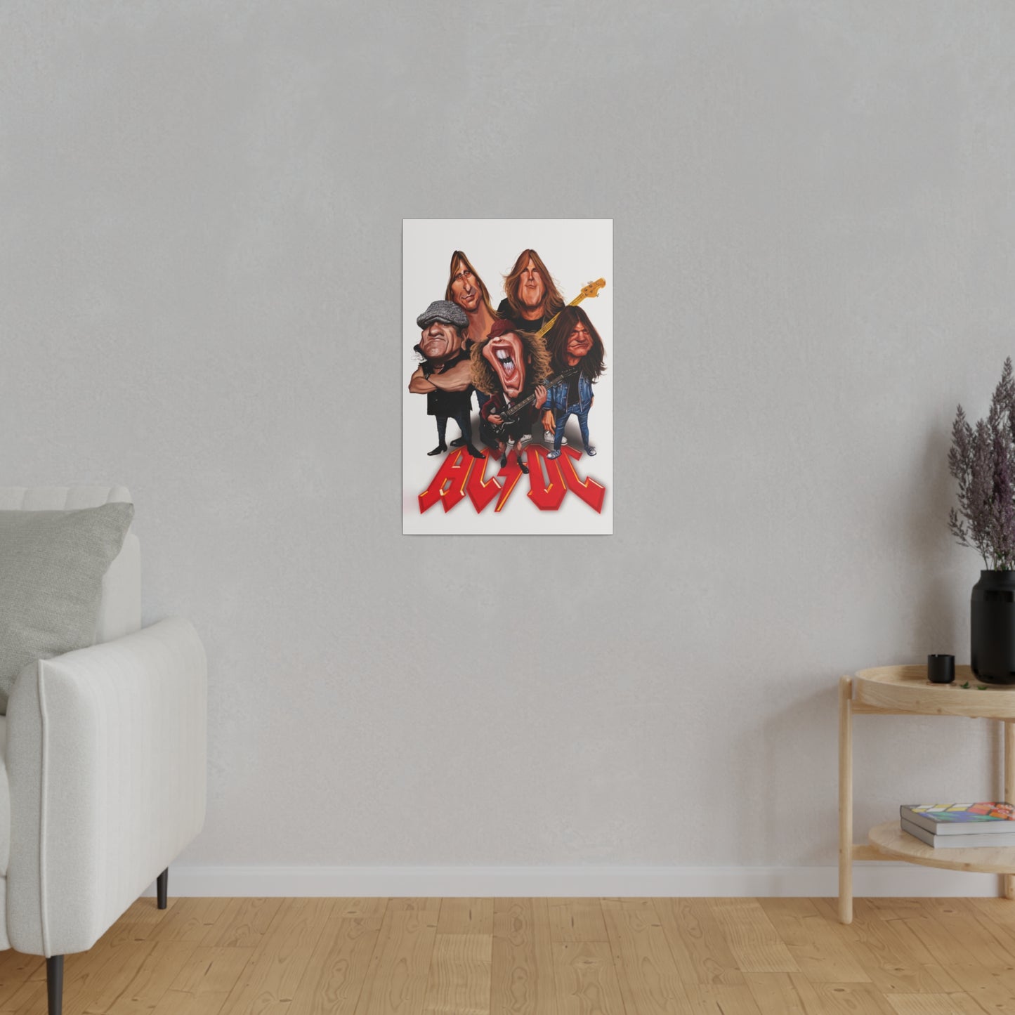 ACDC and Angus Young Rockin' Caricatures - Canvas