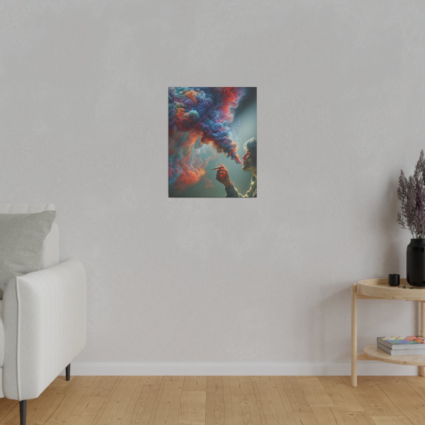 The Colorful World of Men and Smoke - Canvas