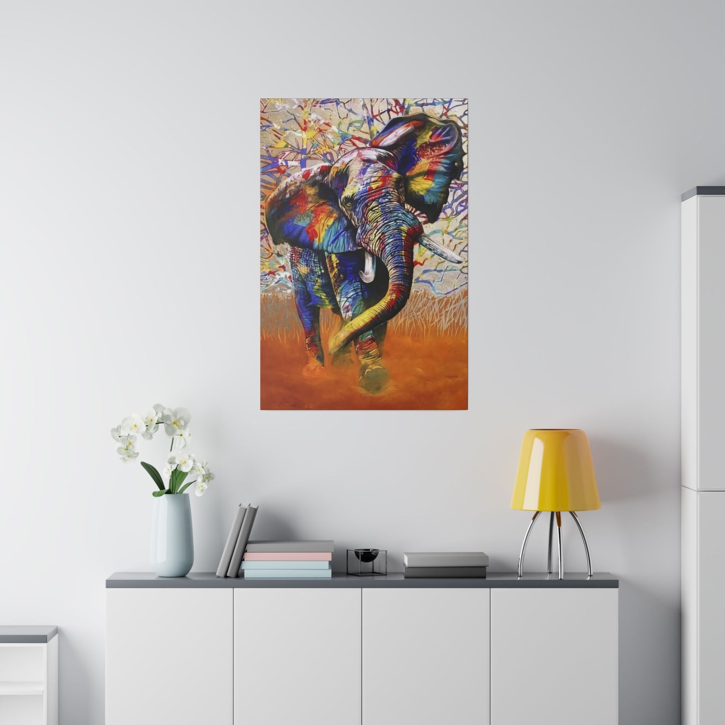 Colorful Elephant Majesty Art - Canvas