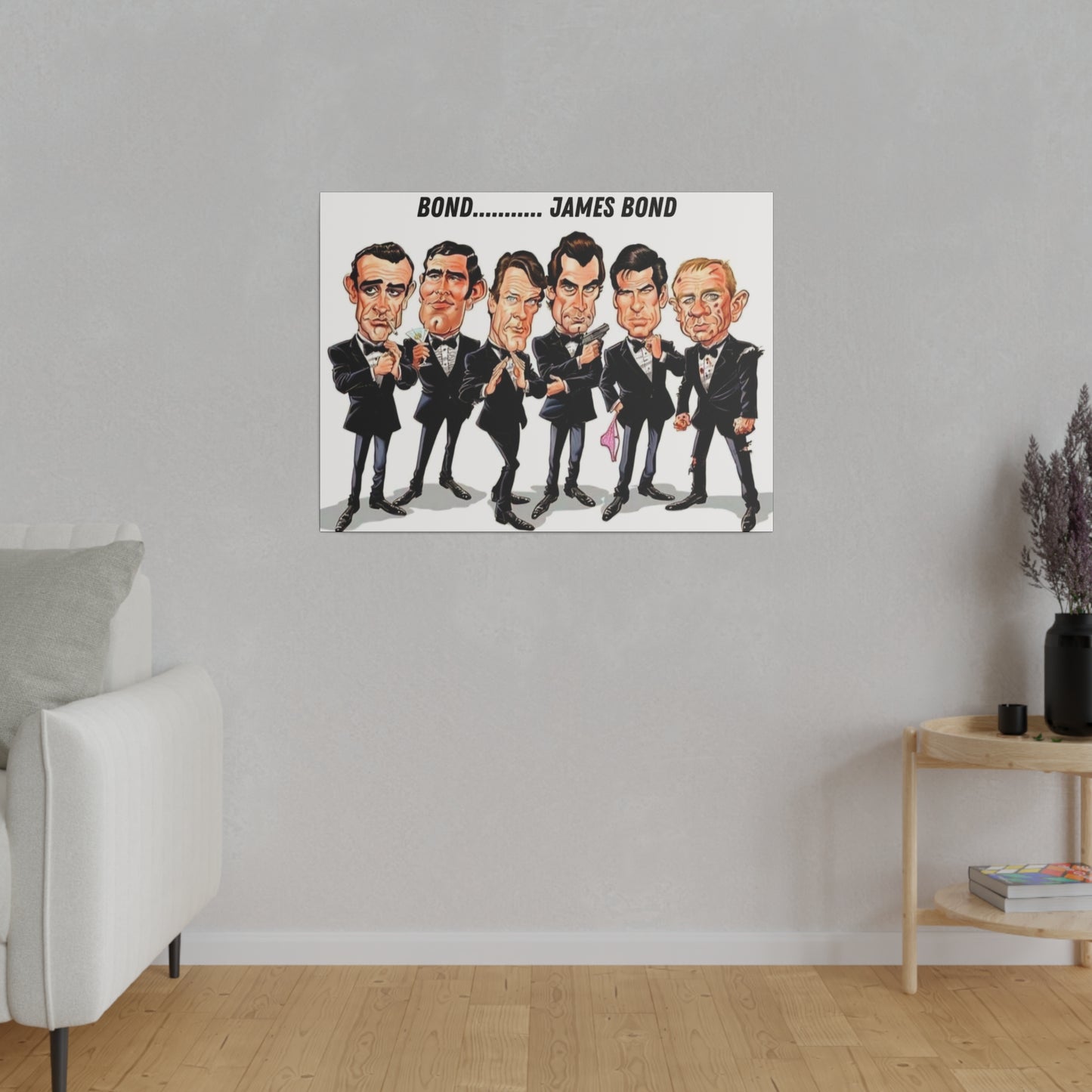 007 Caricature Collage: James Bond Canvas