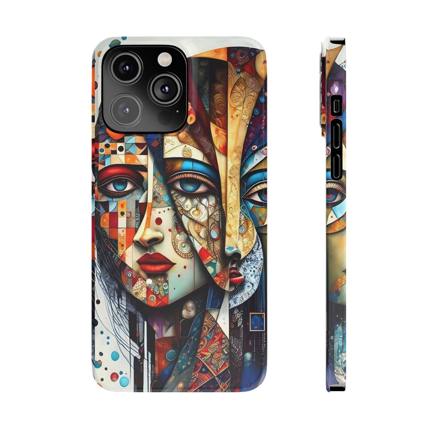 Two Faces Art Design Iphone 15, 14, 13, 12 cases