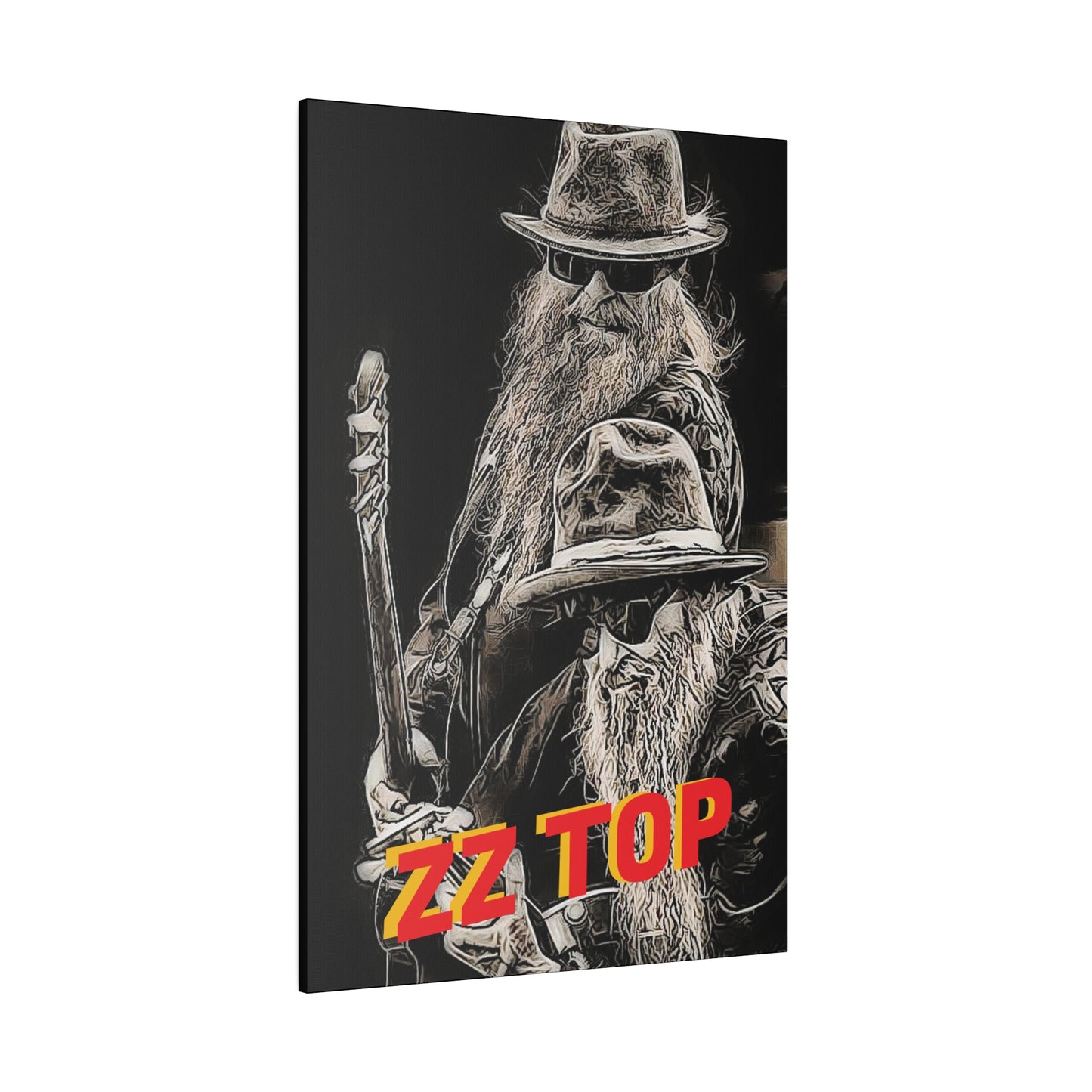 ZZ Top with Beard and Hat" Canvas