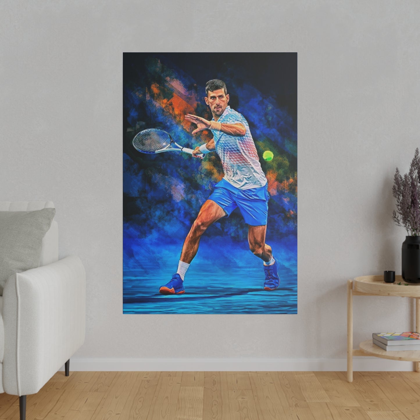 Tennis Legend Djokovic: Mastery on Canvas
