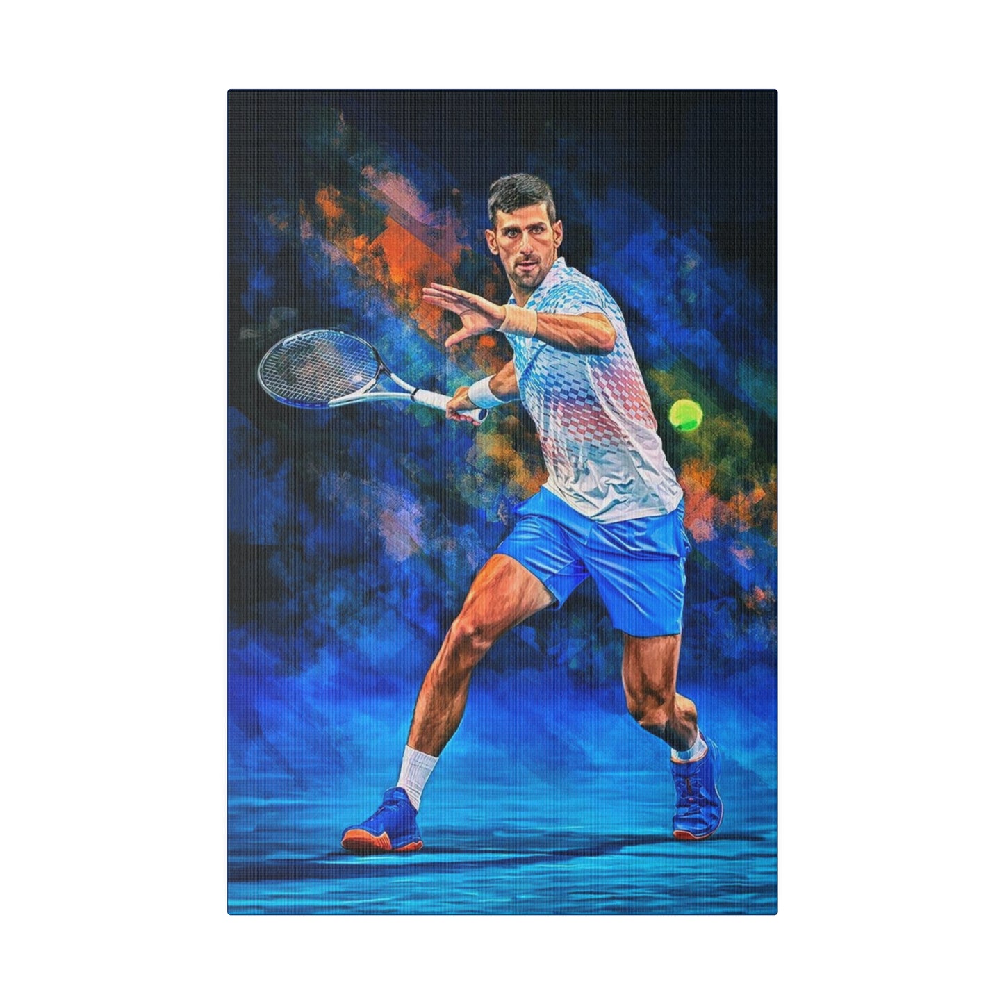 Tennis Legend Djokovic: Mastery on Canvas