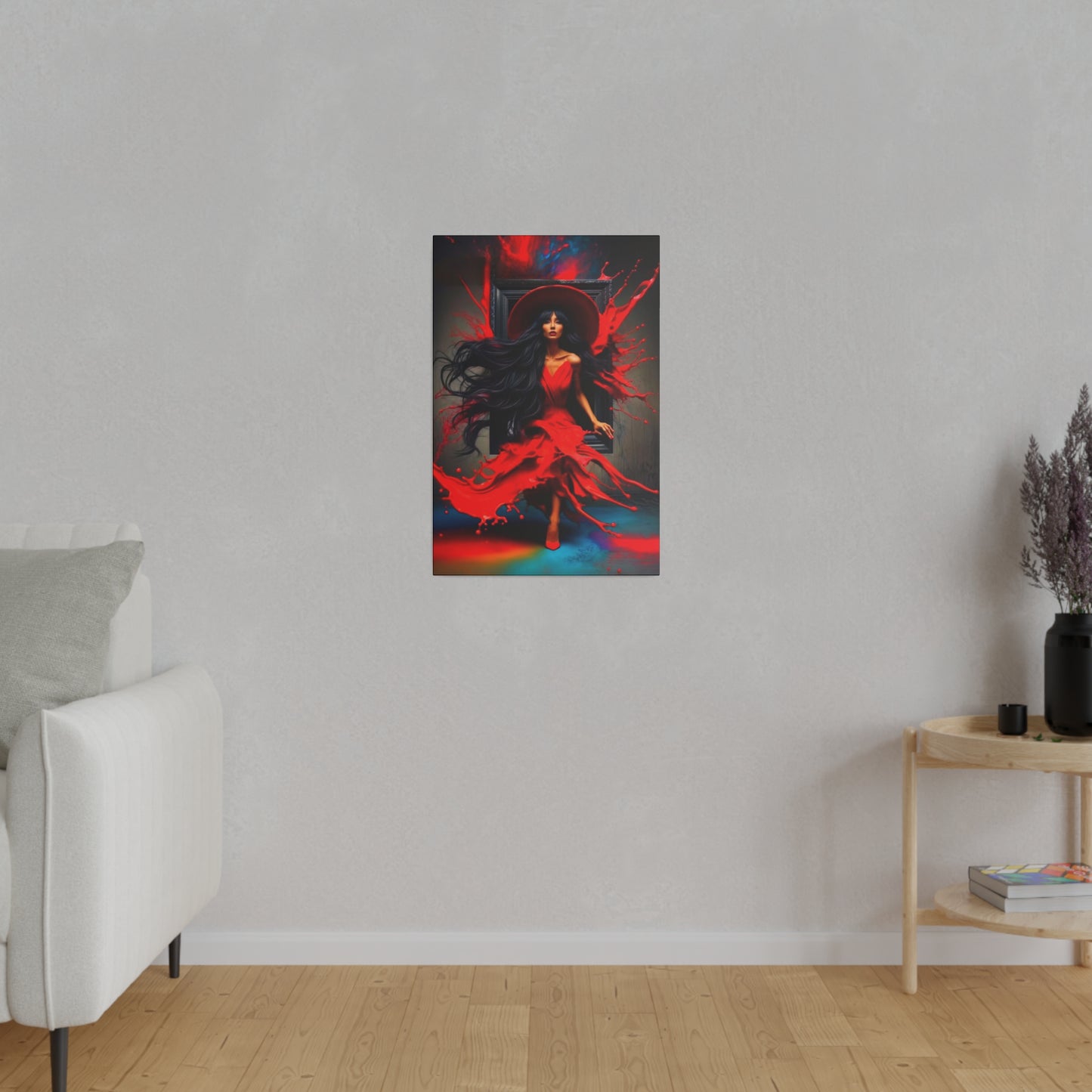 Emerging Elegance: The Woman in Red - Canvas