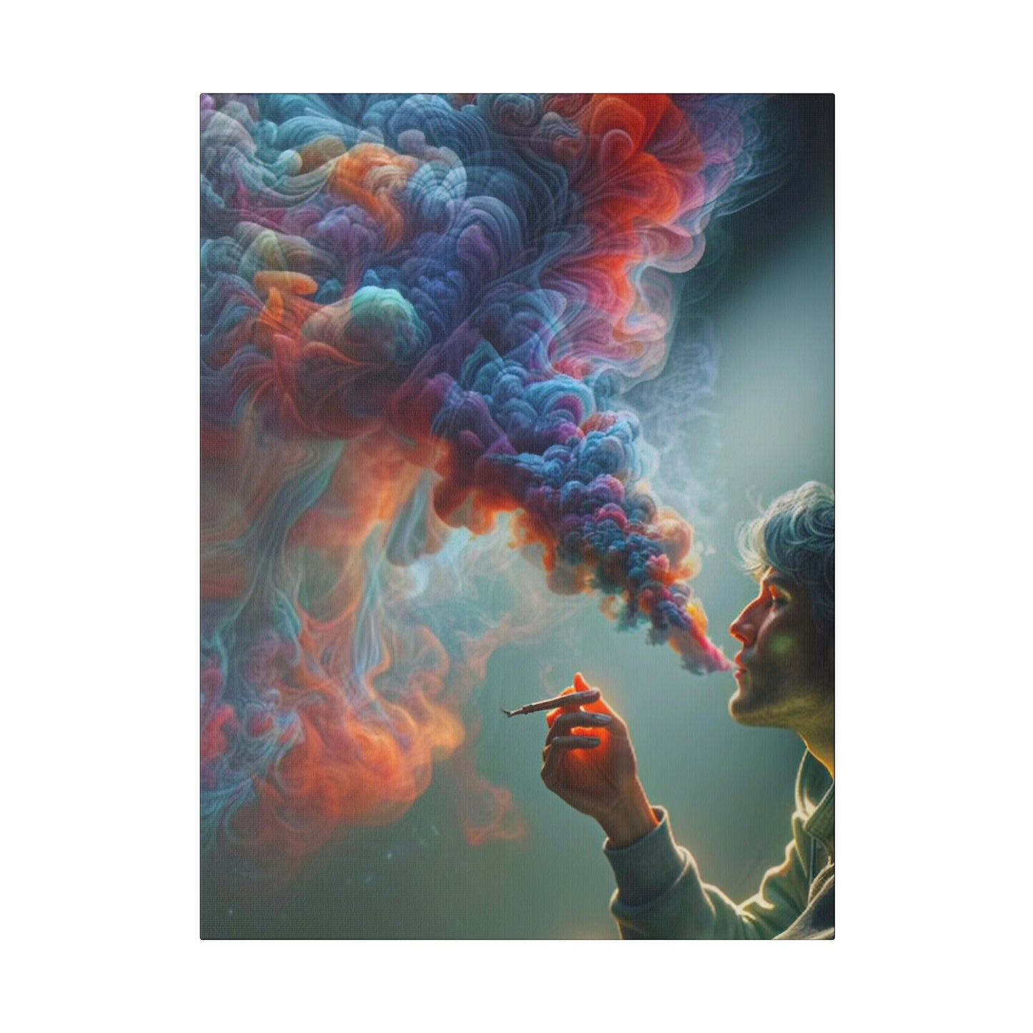 The Colorful World of Men and Smoke - Canvas