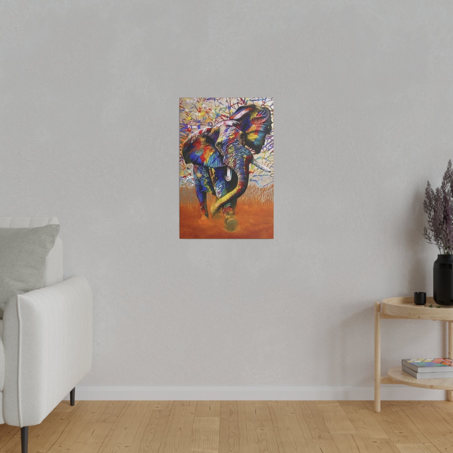 Colorful Elephant Majesty Art - Canvas