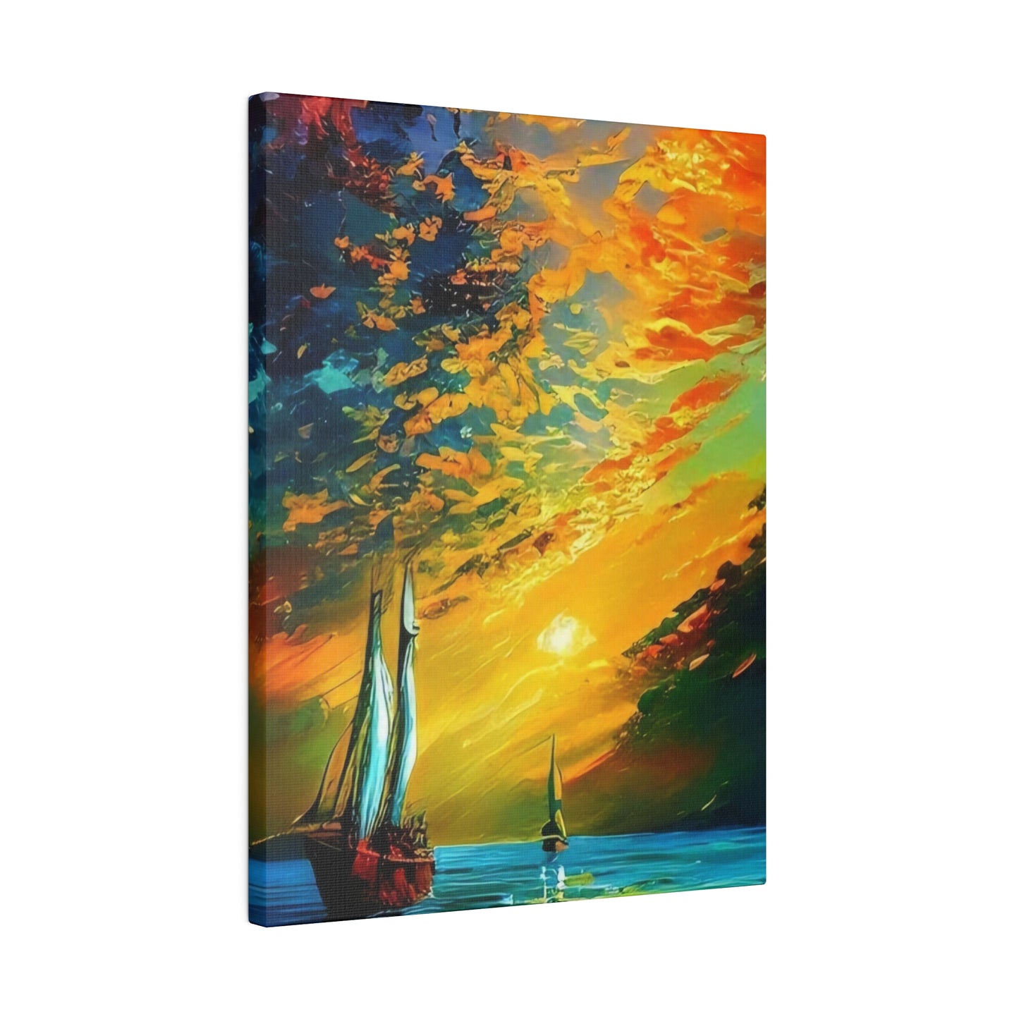 Sailing from the Sunset: Nautical Wall Art - Canvas