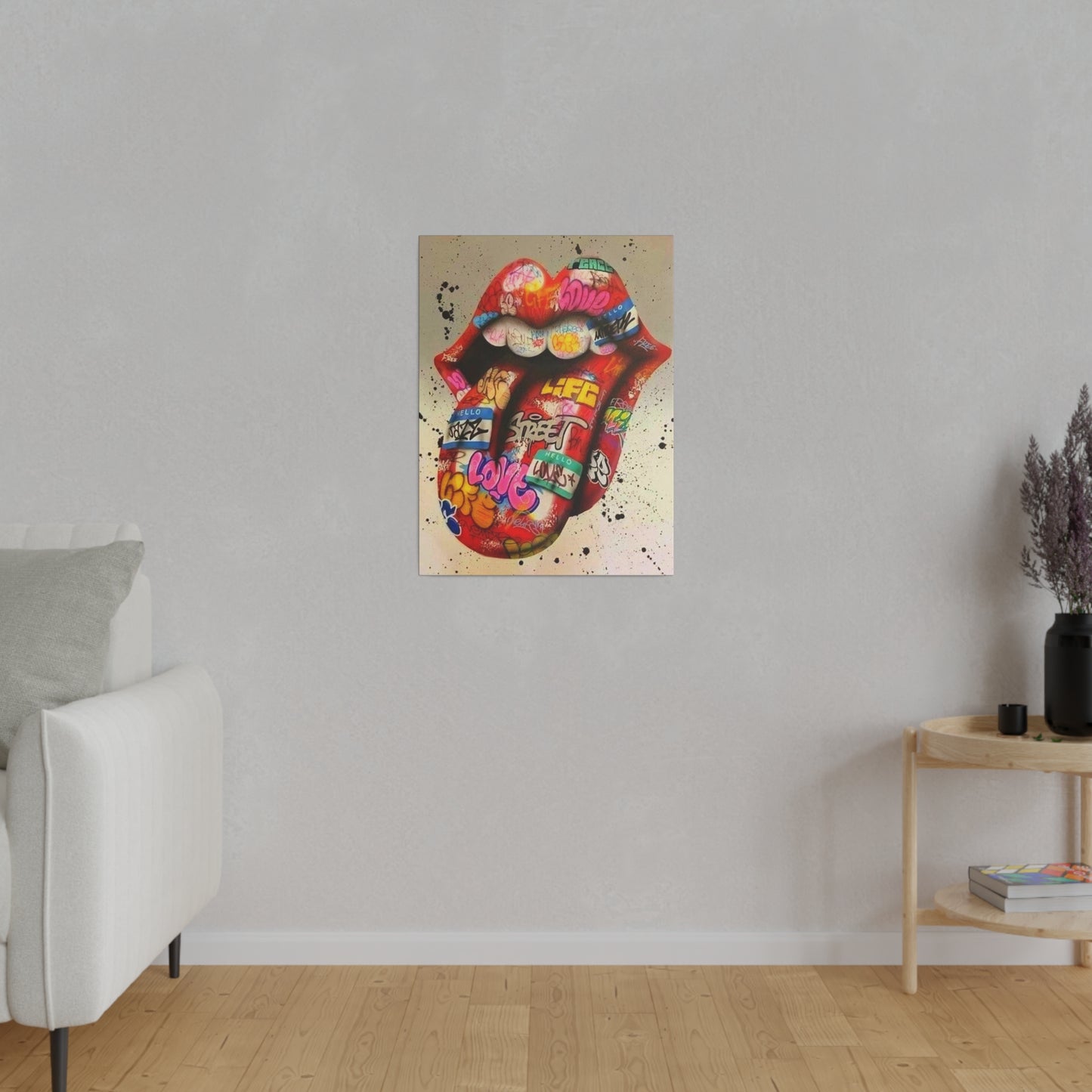Rolling Stones Tongue Logo - Canvas