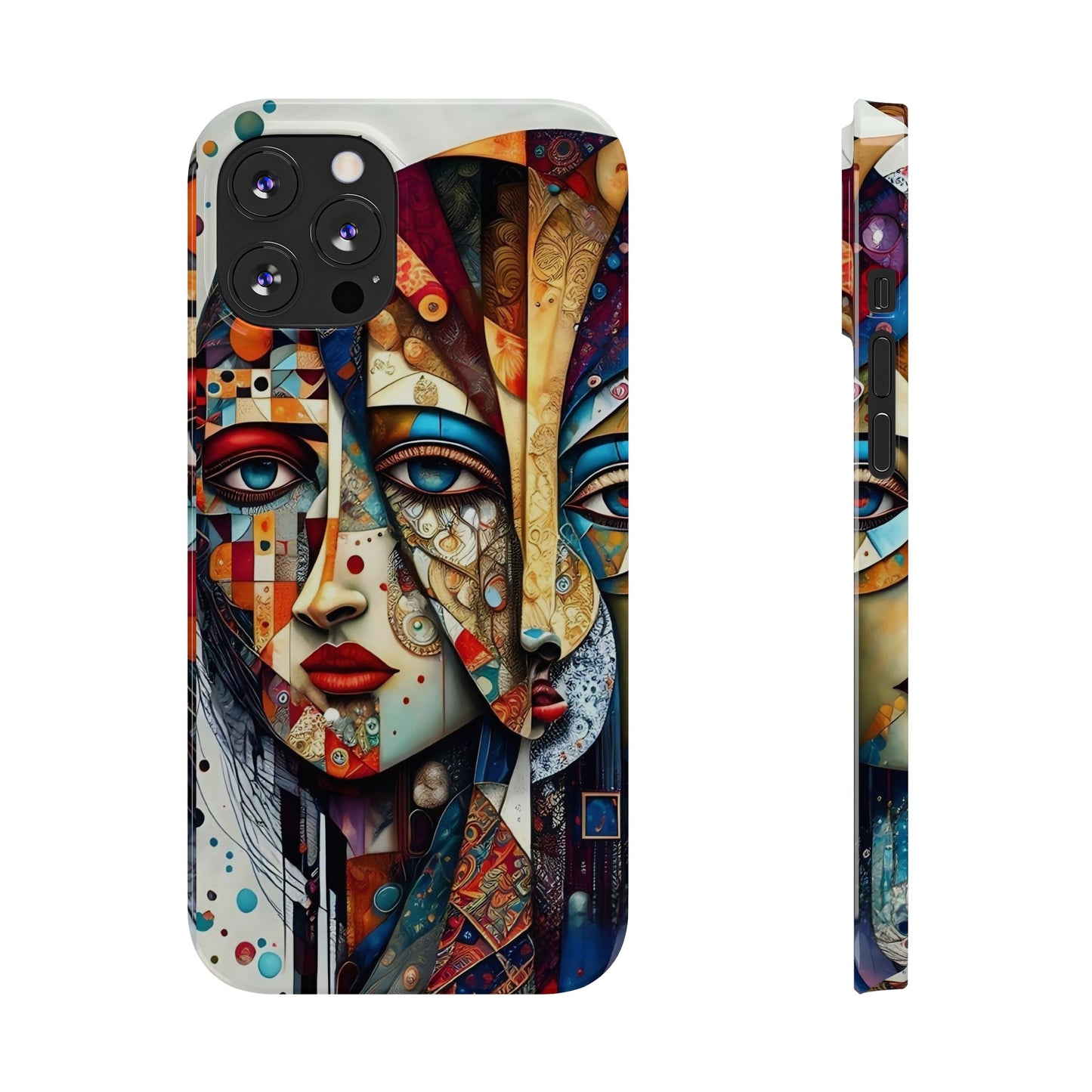 Two Faces Art Design Iphone 15, 14, 13, 12 cases