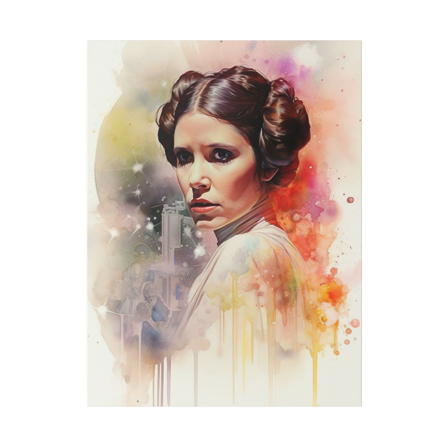 Star Wars Princess Leia Watercolor Canvas: Rebel Spirit
