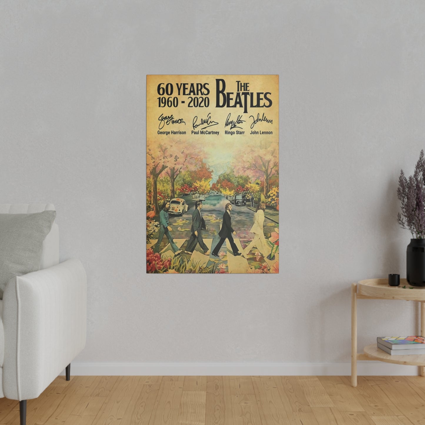 60 Years: The Beatles Walking on Abbey Road" Canvas