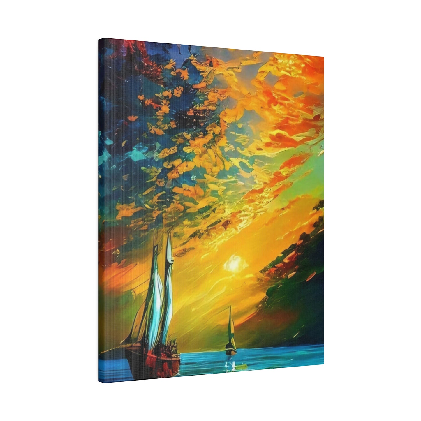 Sailing from the Sunset: Nautical Wall Art - Canvas